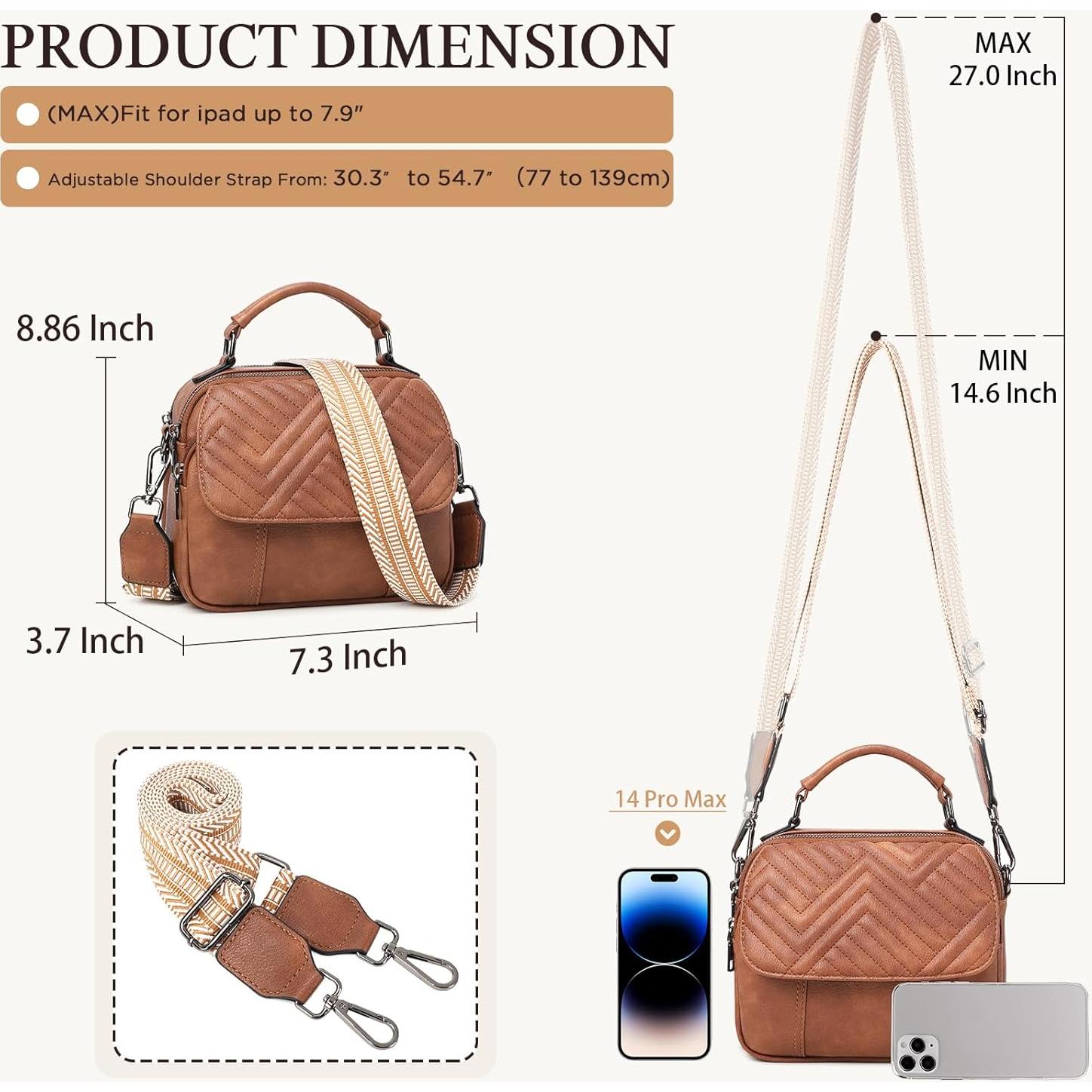 Bolso Cruzado OPAGE de Cuero Vegano Acolchado para Mujeres