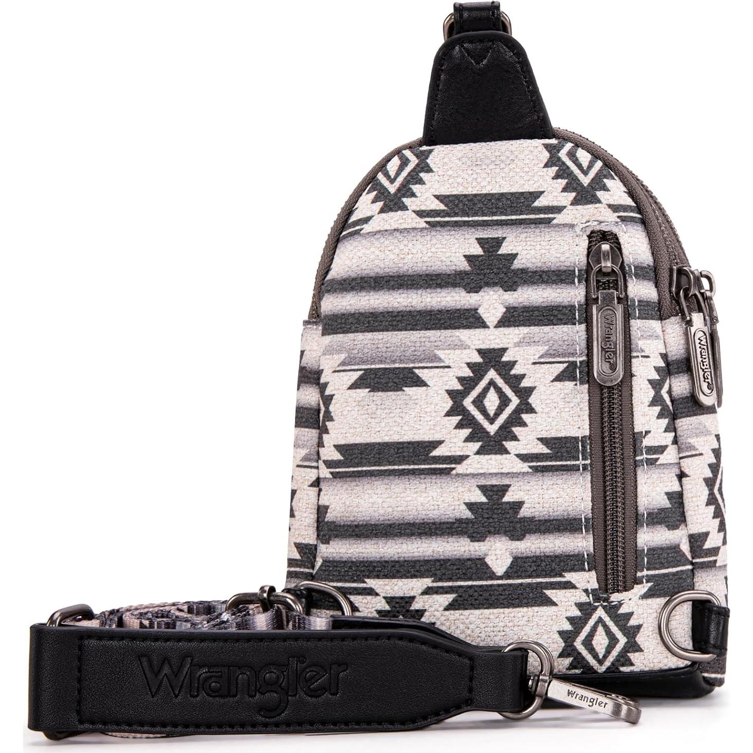 Bolso Cruzado Wrangler para Mujeres Negro Vintage 19x14x4 cm