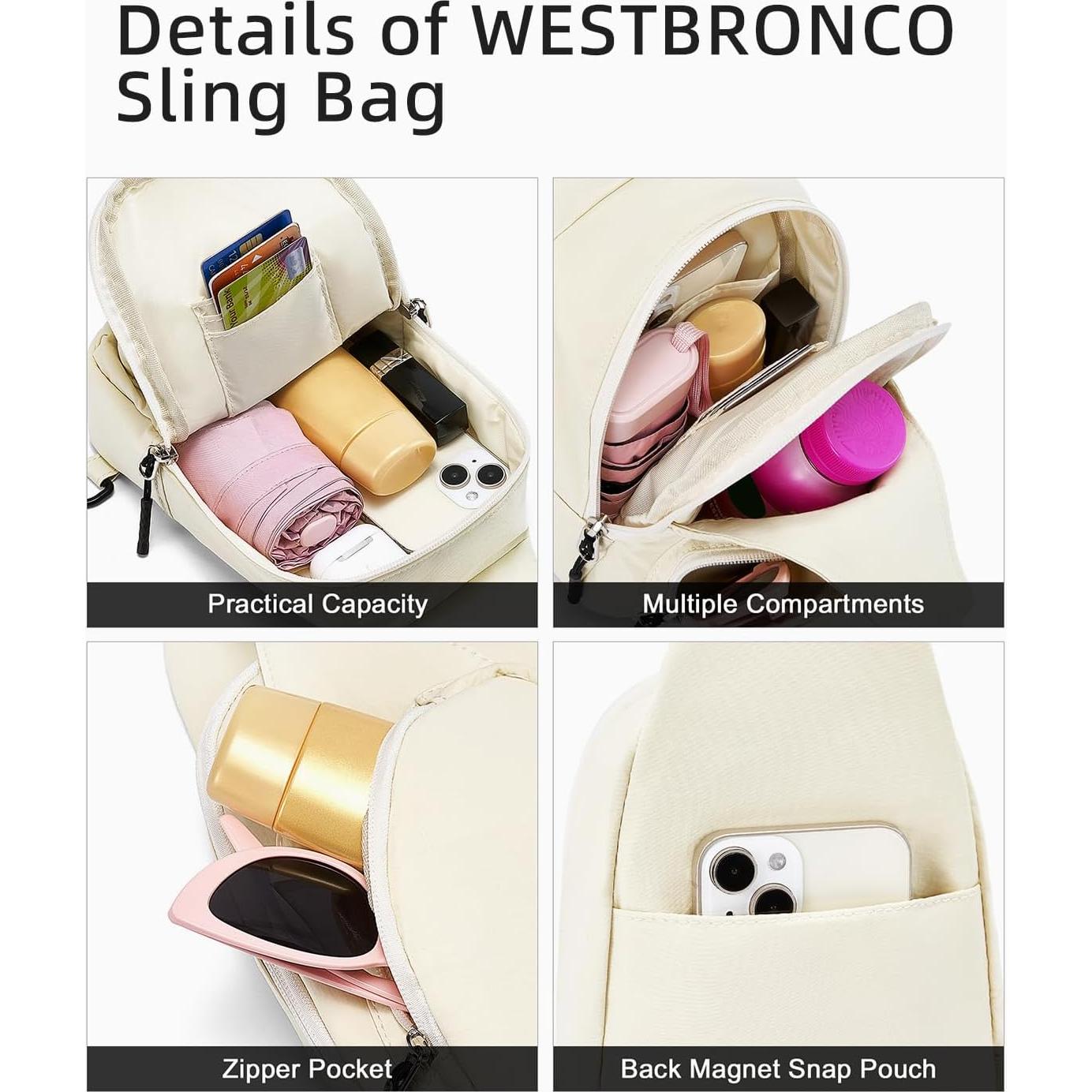 Bolso Cruzado Pequeño Westbronco para Mujer Nylon Impermeable