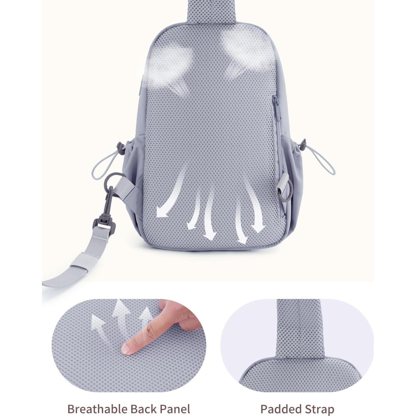 Bolsa de Hombro Wandering Nature para Mujeres 7L Gris Acolchada