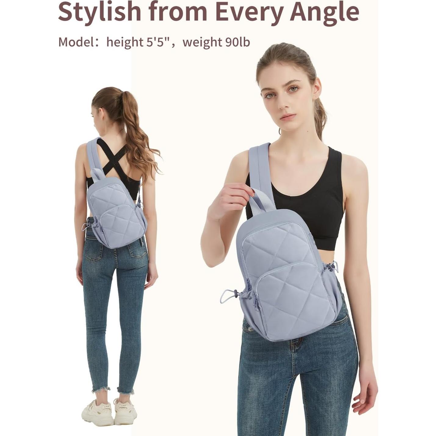 Bolsa de Hombro Wandering Nature para Mujeres 7L Gris Acolchada