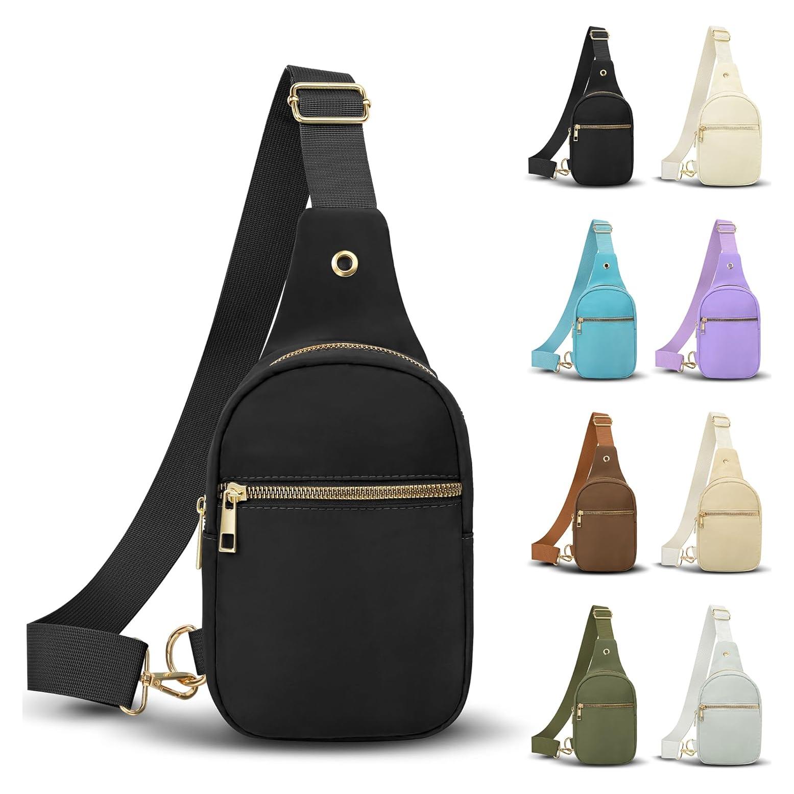 Bolsa Bandolera Grande VOROLO Negra Resistente al Agua