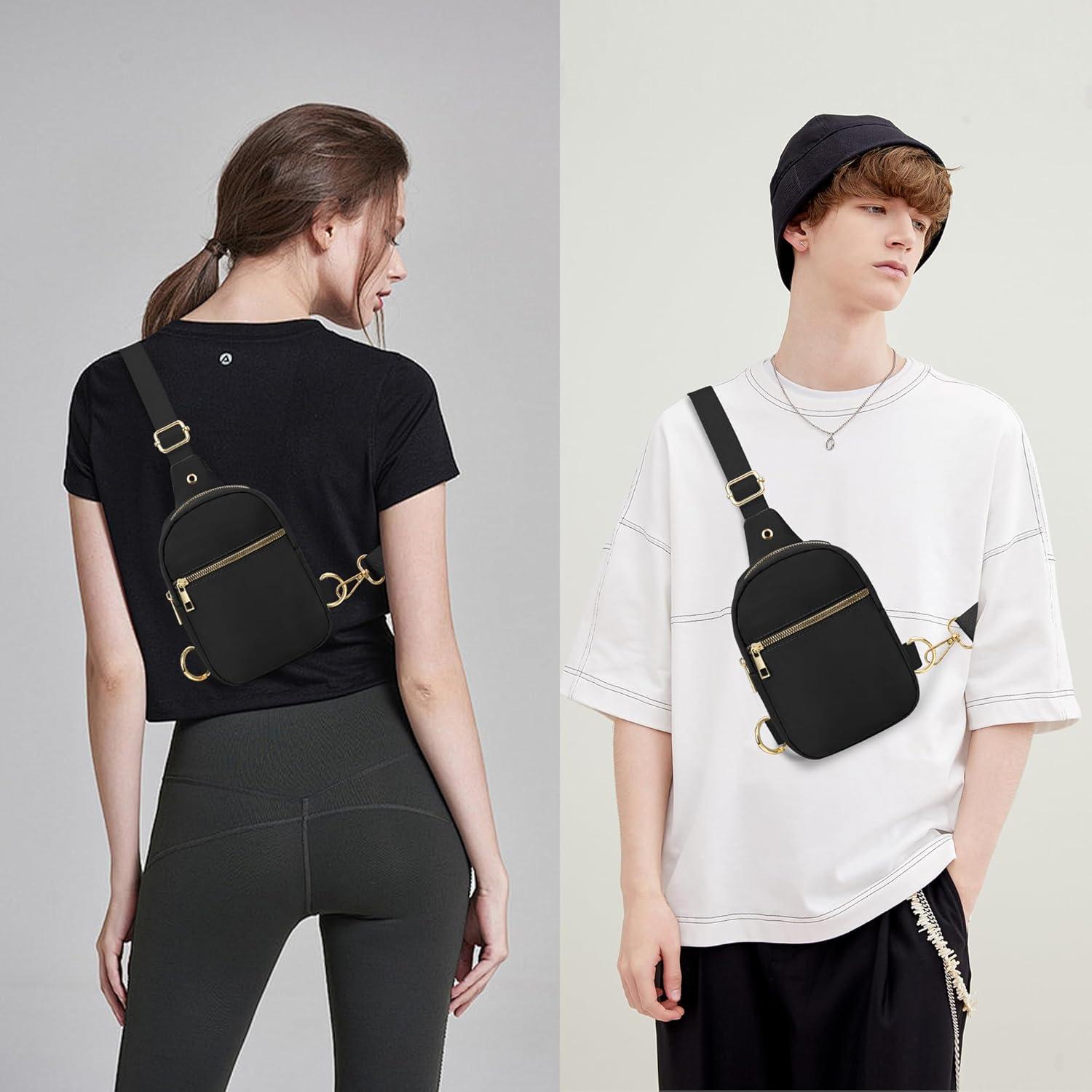 Bolsa Bandolera Grande VOROLO Negra Resistente al Agua