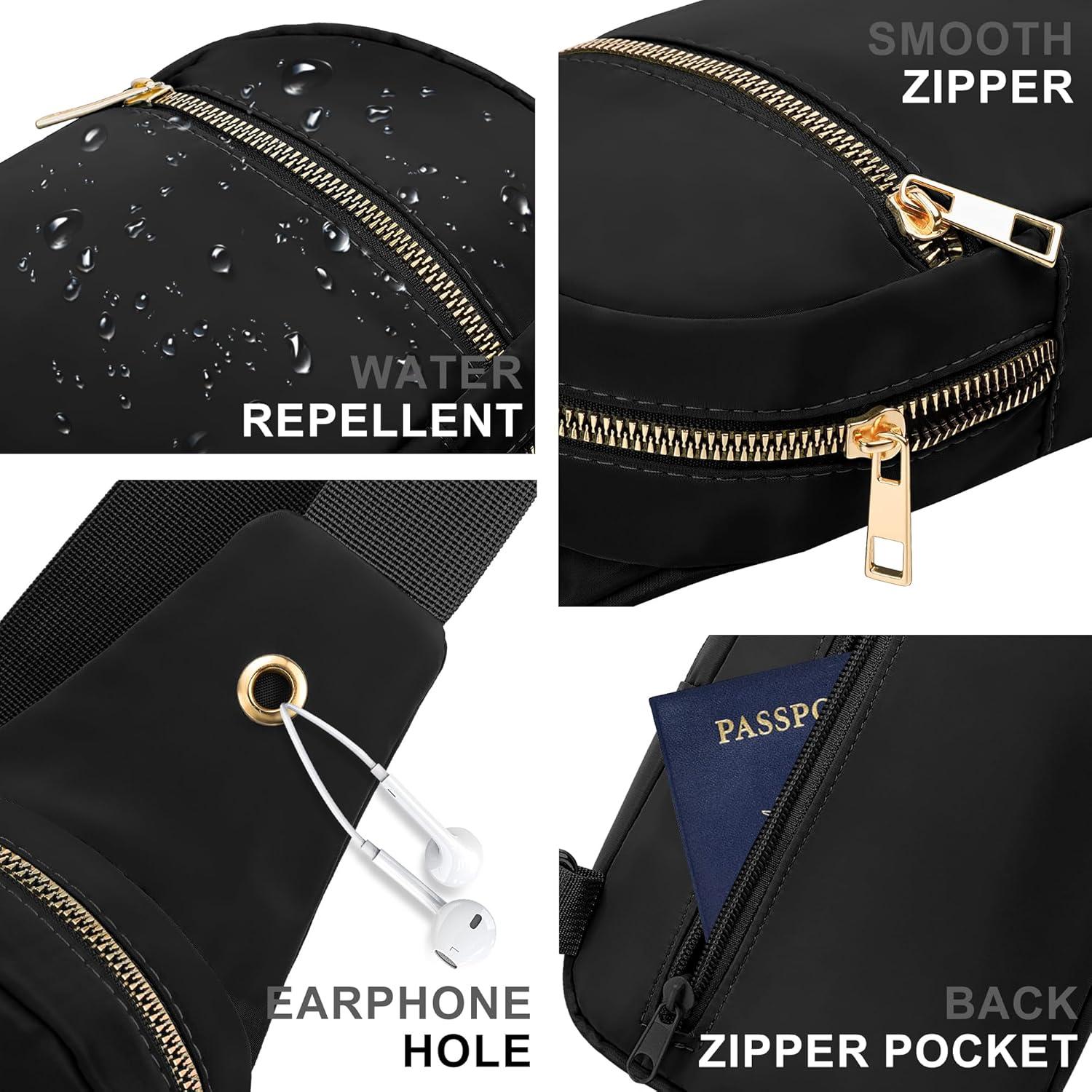 Bolsa Bandolera Grande VOROLO Negra Resistente al Agua