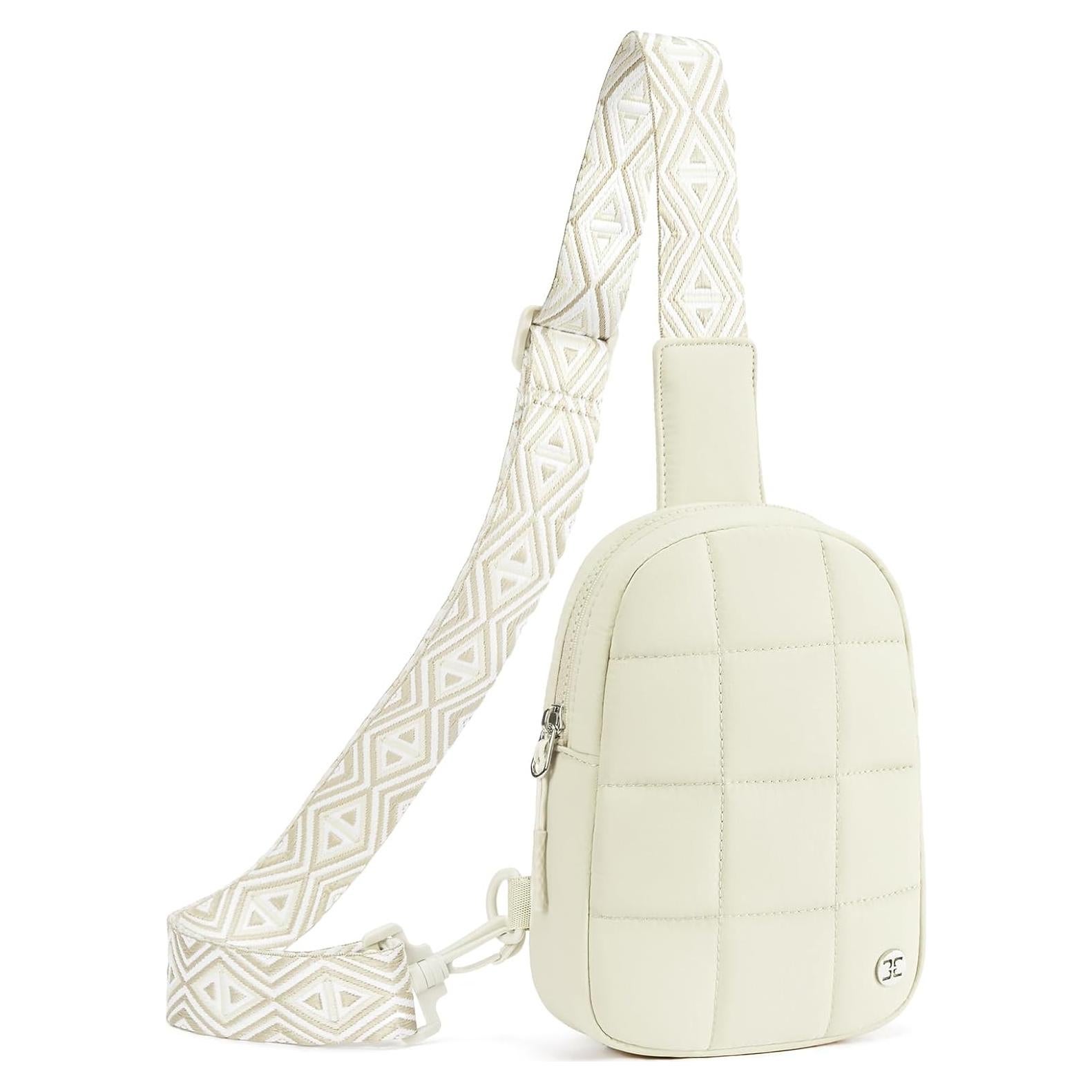 Bolso Cruzado Acolchado Telena para Mujeres - Blanco Marfil