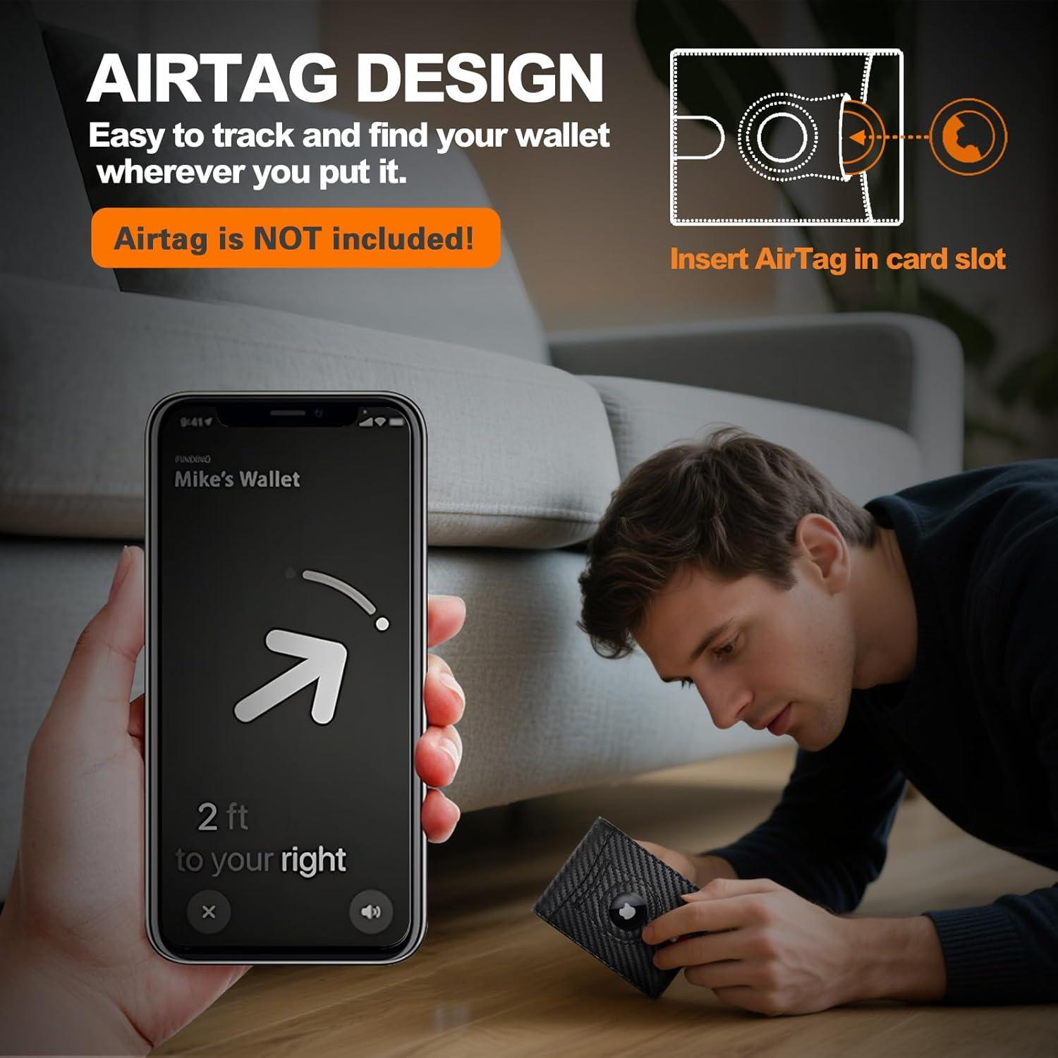 Billetera delgada RFID para hombres Double Bus - Fibra de Carbono