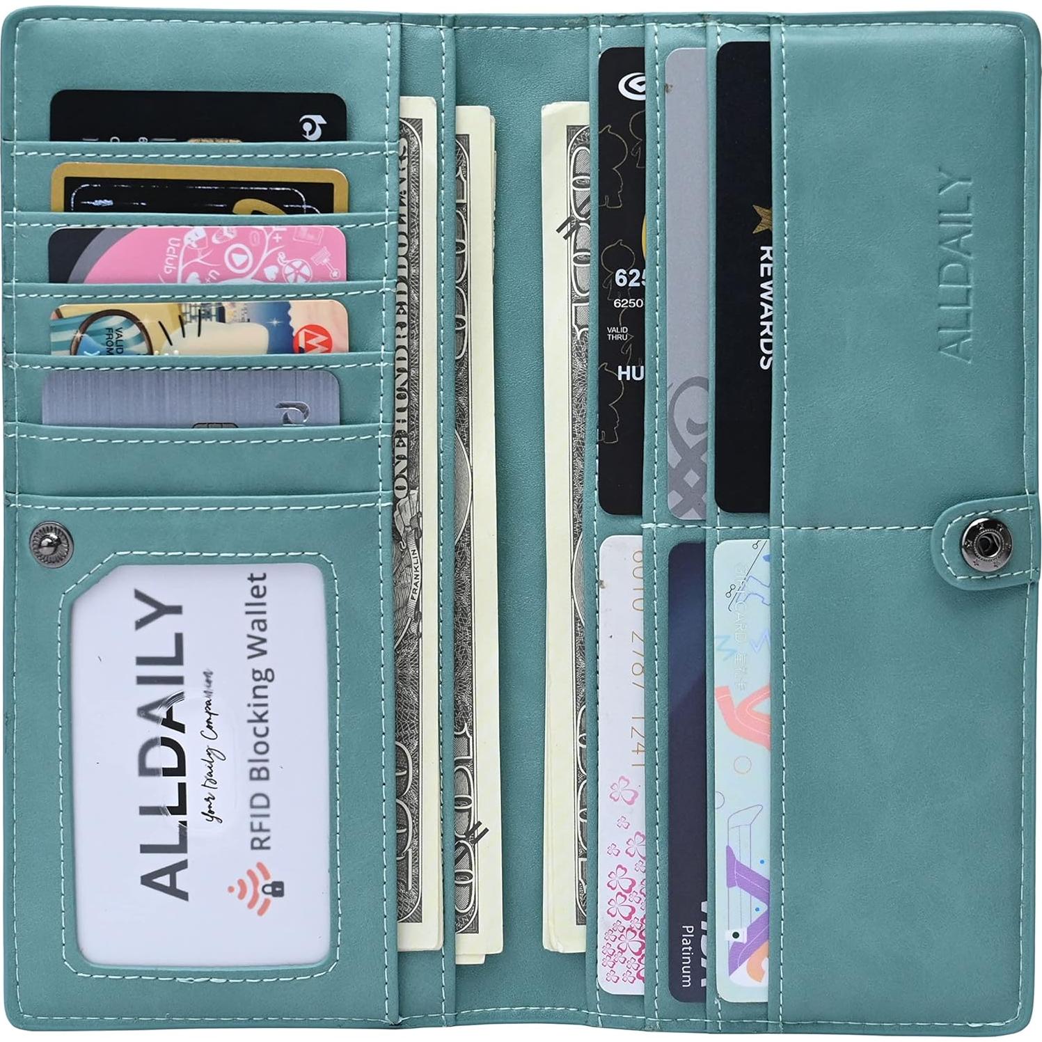 Billetera Ultra Slim para Mujeres Al1633PRBU con Bloqueo RFID