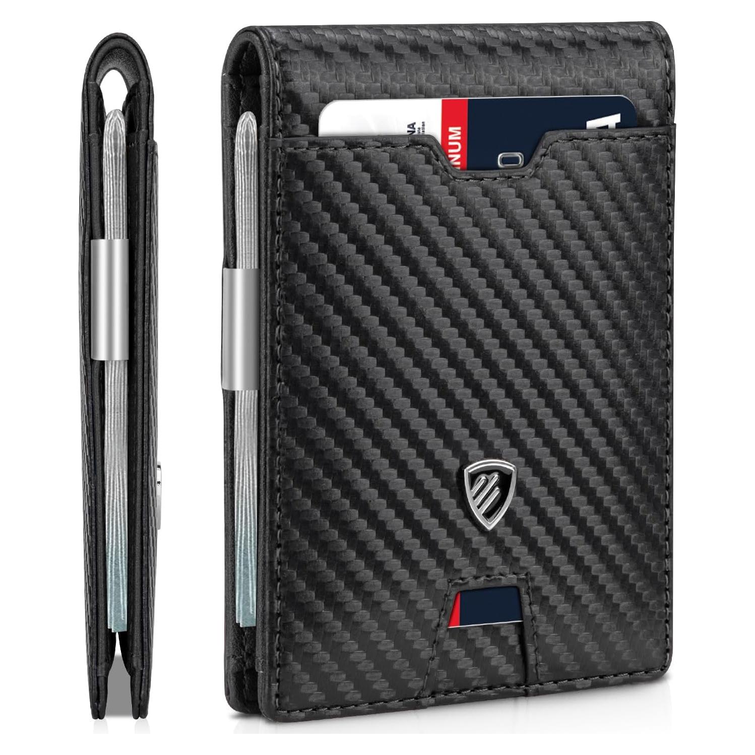 Cartera Slim RUNBOX para hombres con bloqueo RFID y clip