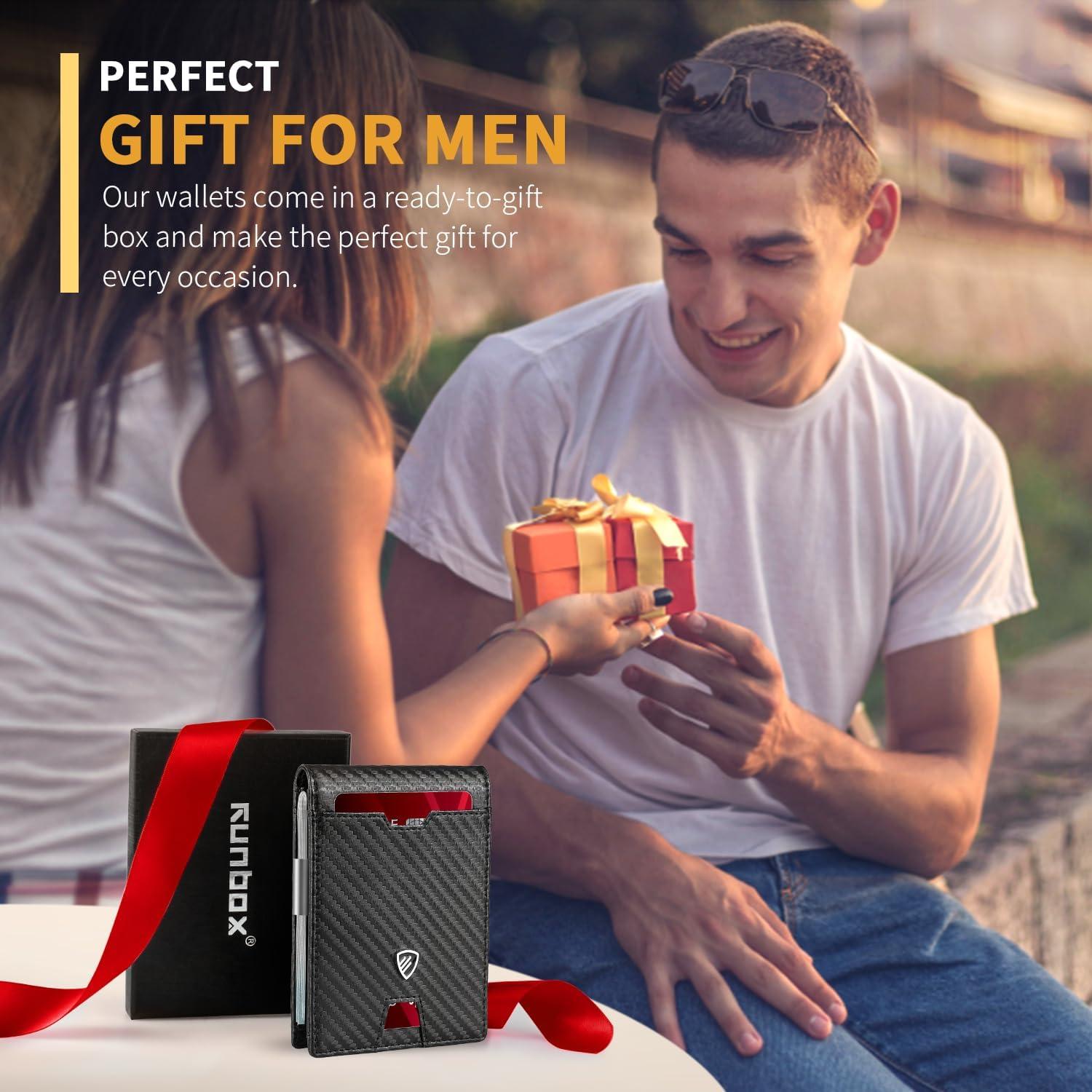 Cartera Slim RUNBOX para hombres con bloqueo RFID y clip