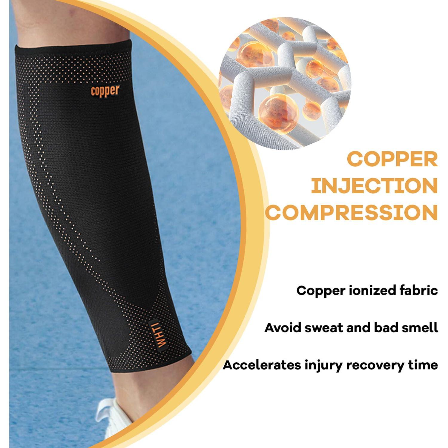 Manguitos de Compresión de Cobre ITHW Unisex - Alivio Dolor Pantorrilla