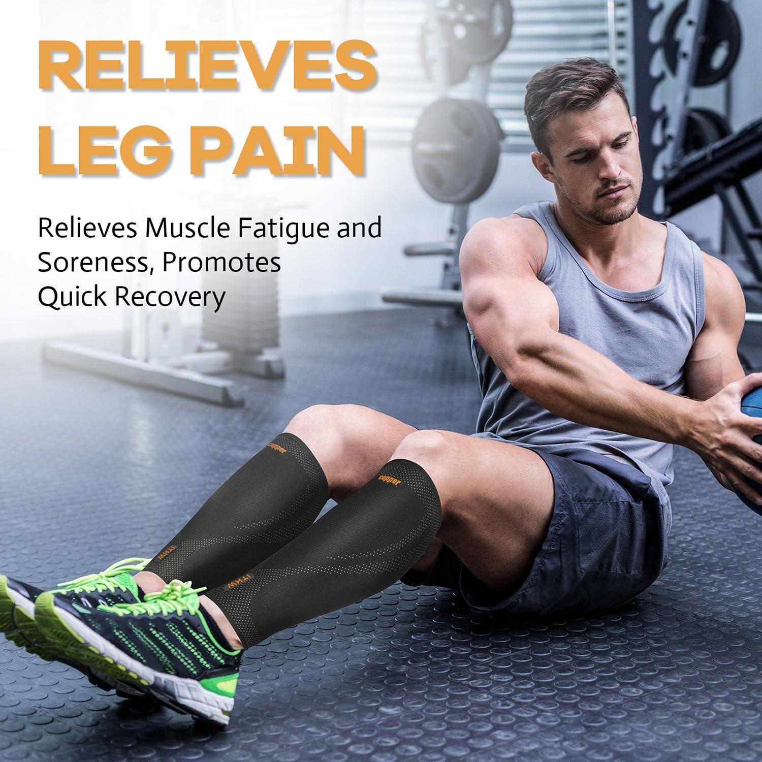 Manguitos de Compresión de Cobre ITHW Unisex - Alivio Dolor Pantorrilla