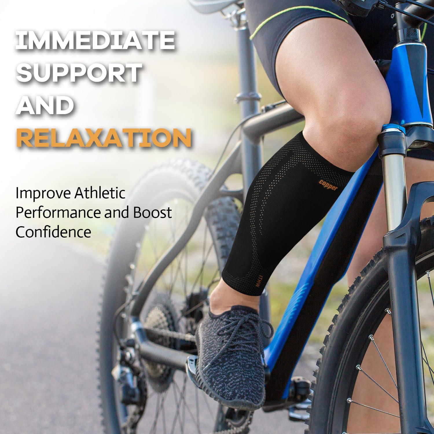 Manguitos de Compresión de Cobre ITHW Unisex - Alivio Dolor Pantorrilla