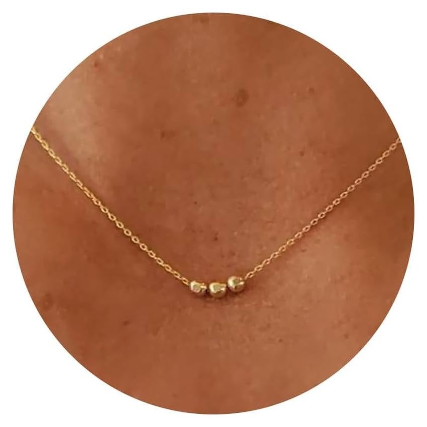 Collar Bañado en Oro 14K para Mujeres con Perla Irregular
