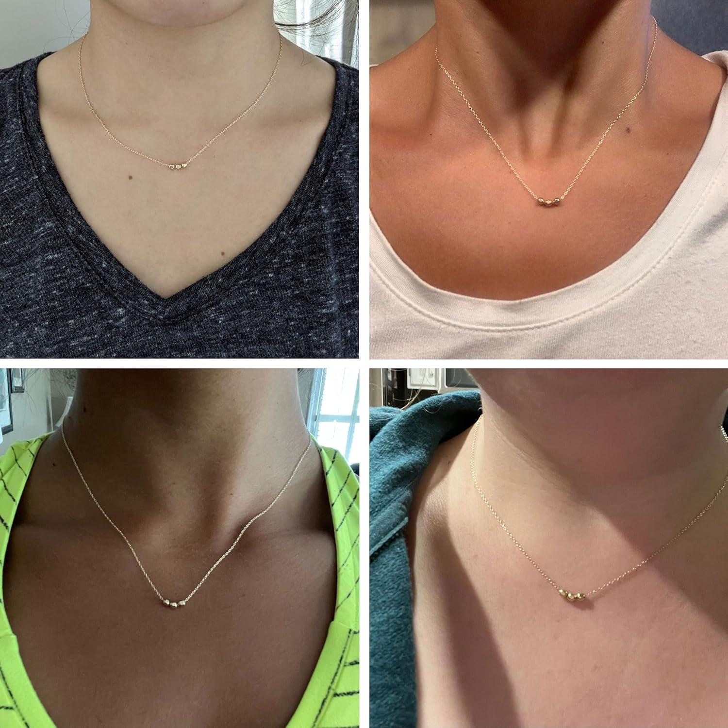 Collar Bañado en Oro 14K para Mujeres con Perla Irregular