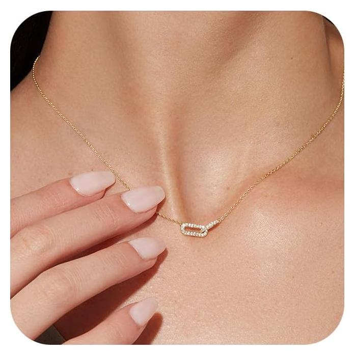 Collar Colgante Freekiss Oro 14K Minimalista 42 cm para Mujeres