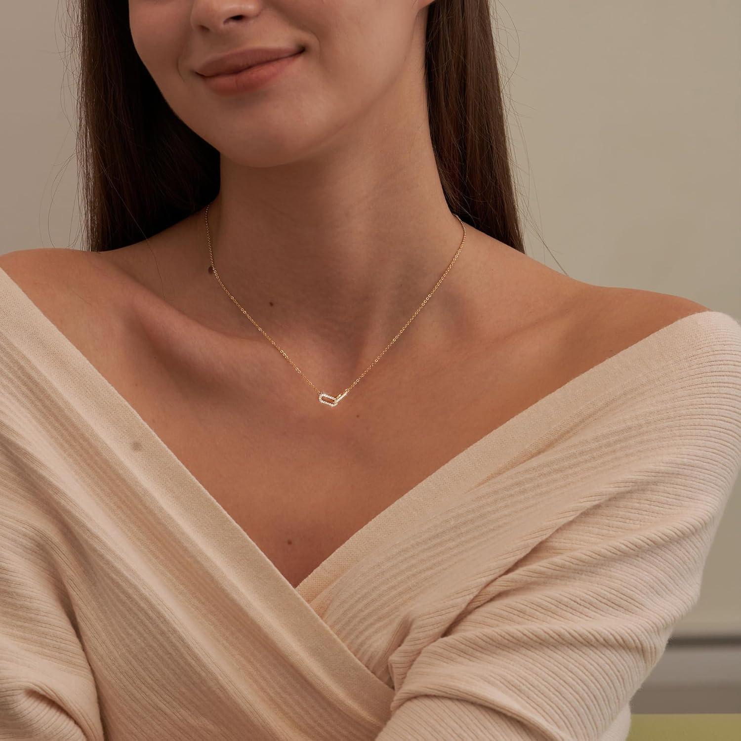 Collar Colgante Freekiss Oro 14K Minimalista 42 cm para Mujeres
