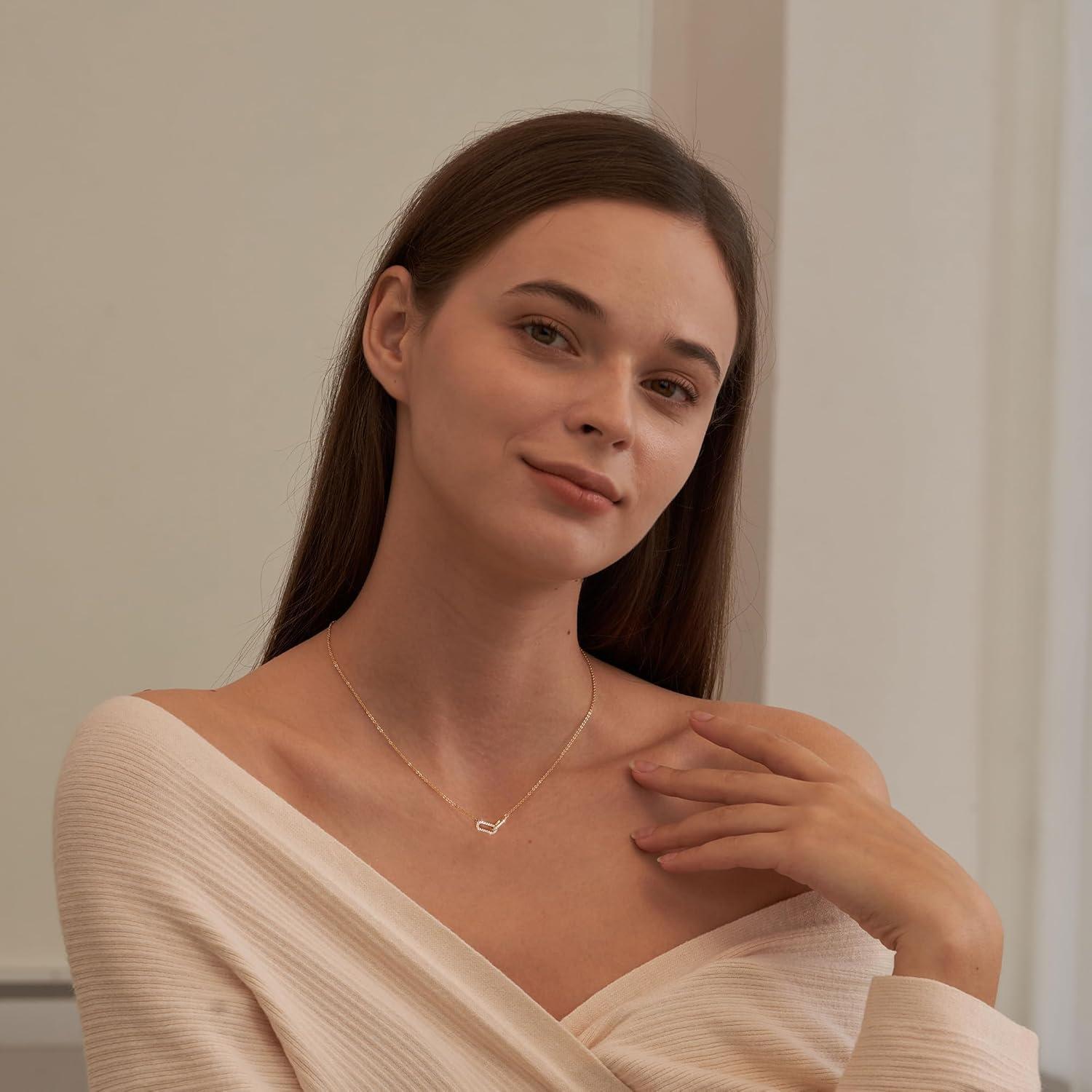 Collar Colgante Freekiss Oro 14K Minimalista 42 cm para Mujeres