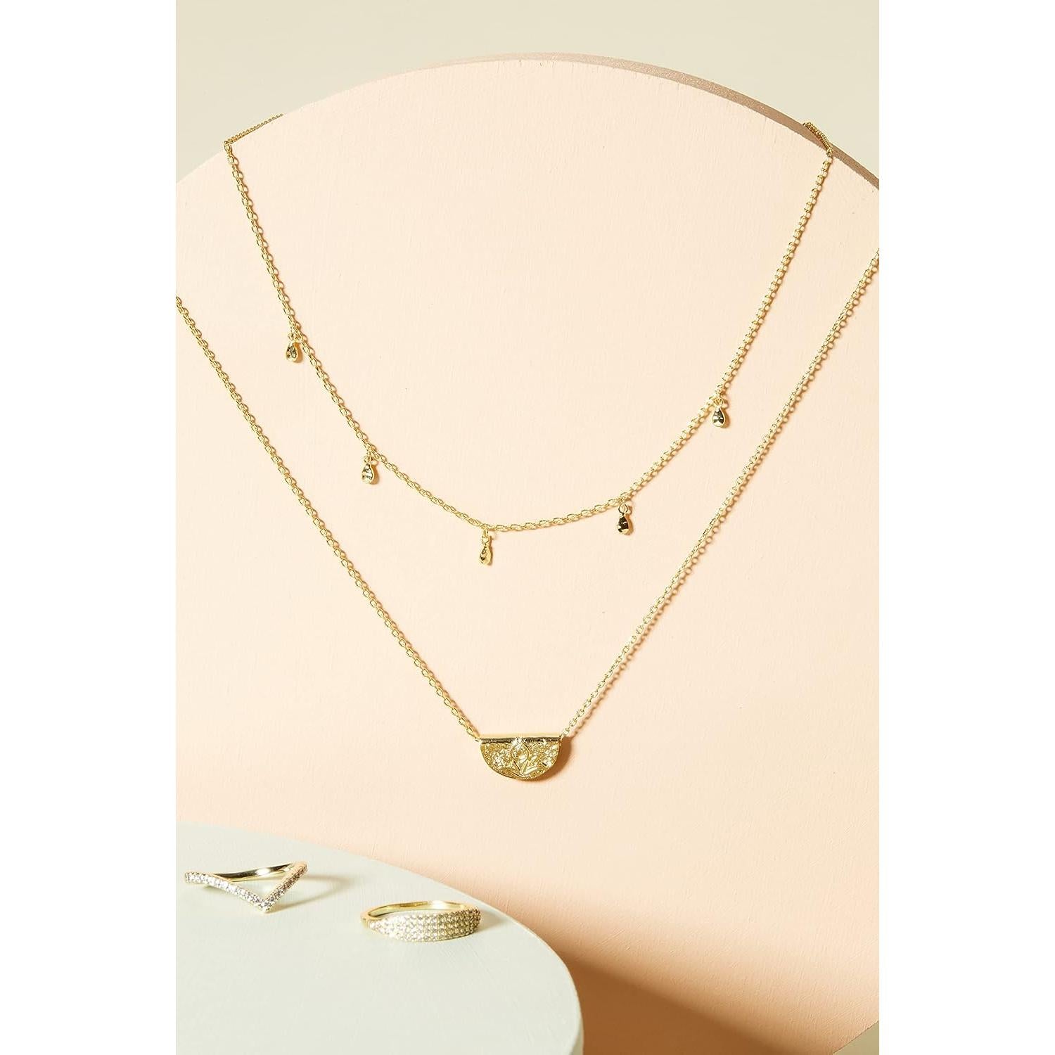 Collar en capas PAVOI oro 14K minimalista para mujeres