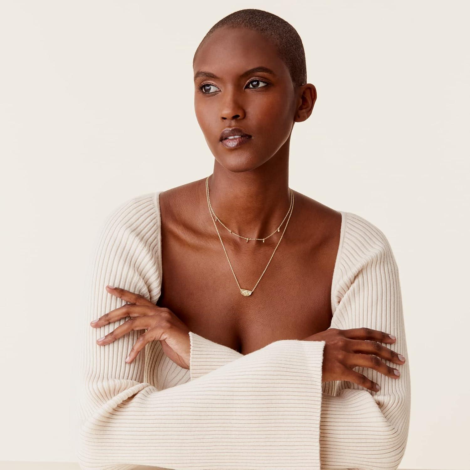 Collar en capas PAVOI oro 14K minimalista para mujeres