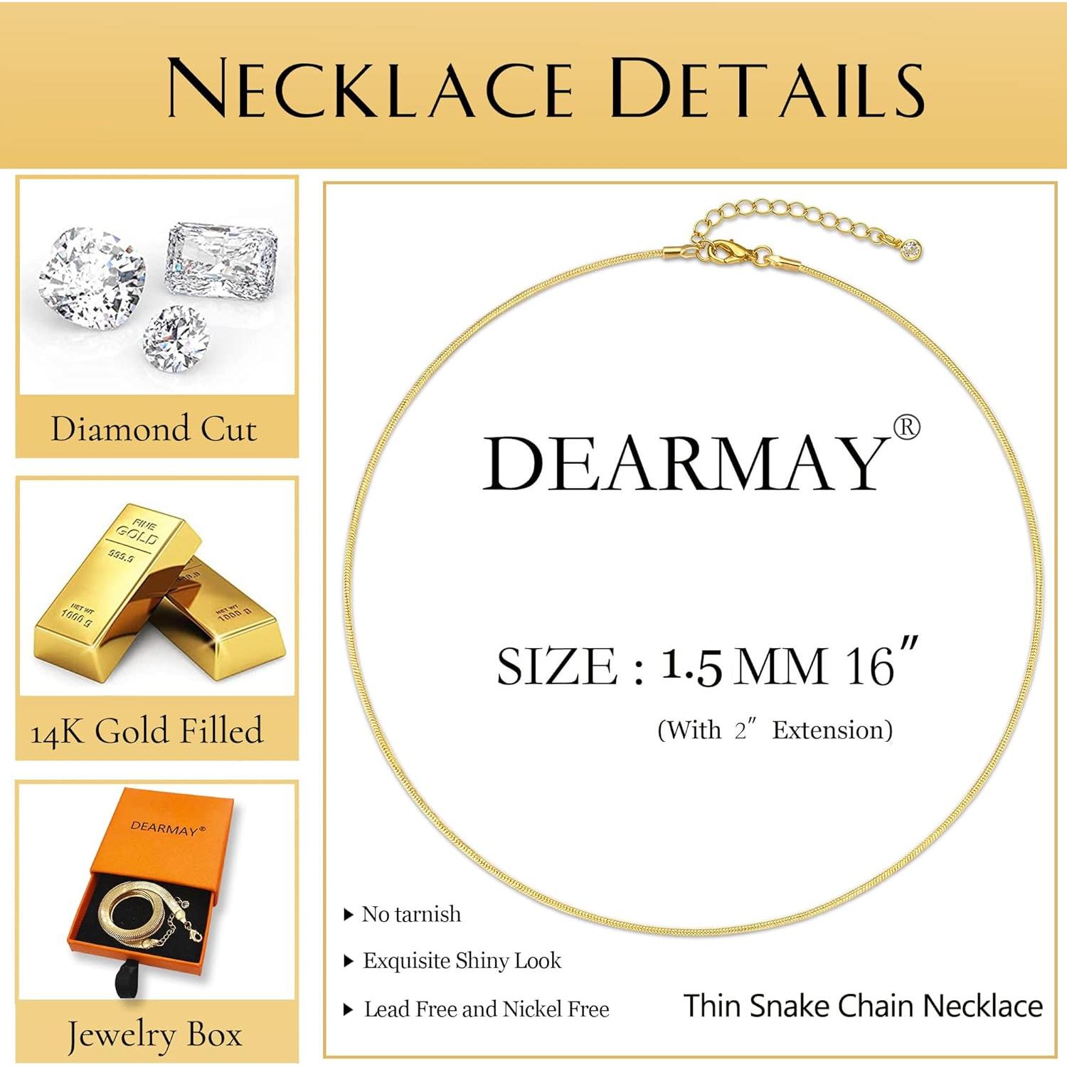 Collar Choker de Oro 14K DEARMAY Herringbone 40.64 cm