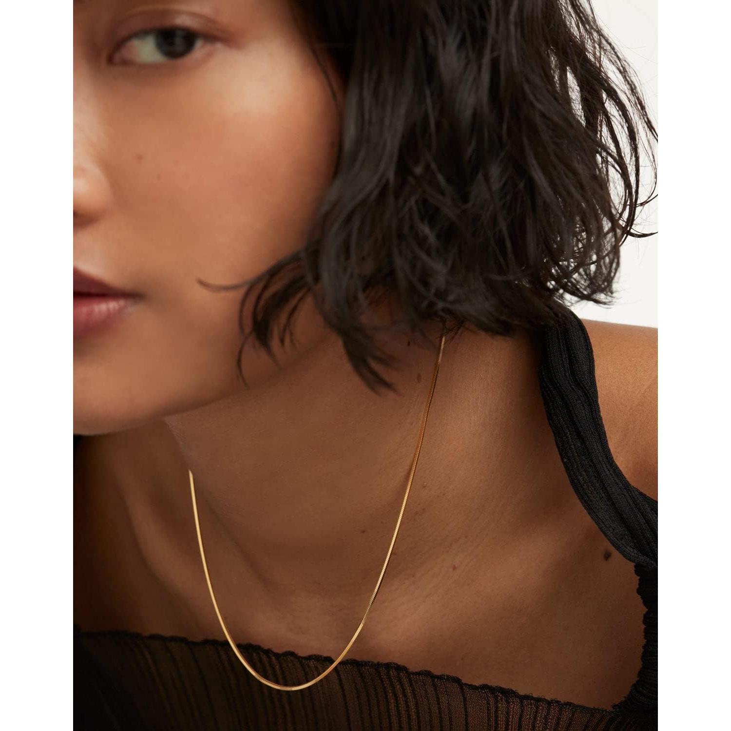 Collar Choker de Oro 14K DEARMAY Herringbone 40.64 cm