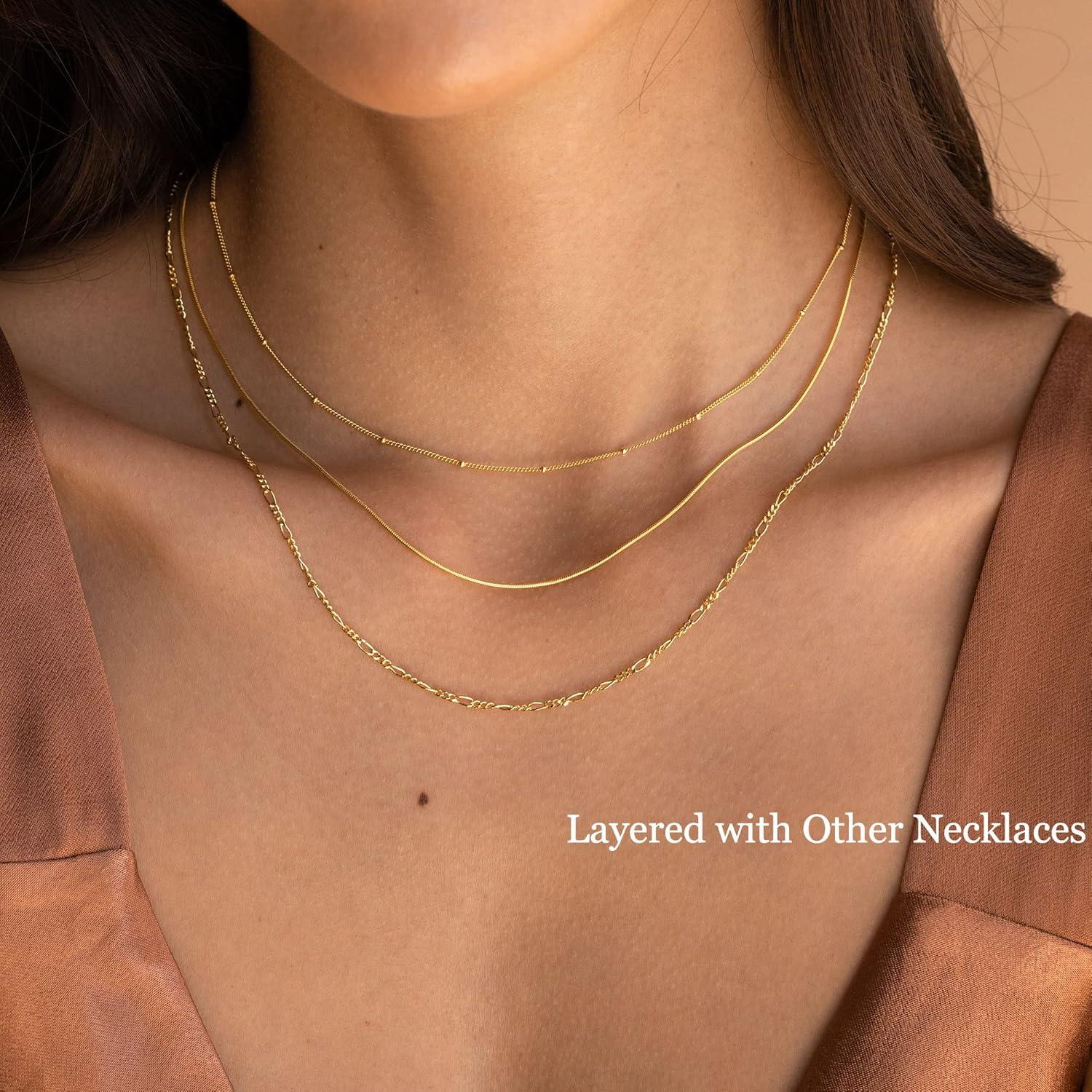 Collar Choker de Oro 14K DEARMAY Herringbone 40.64 cm