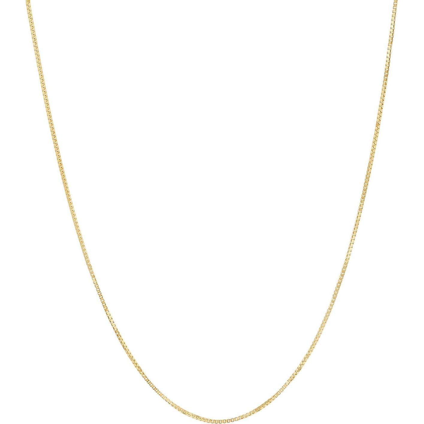Collar Choker de Oro 18K Minimalista Cadena de Caja 40.64 cm