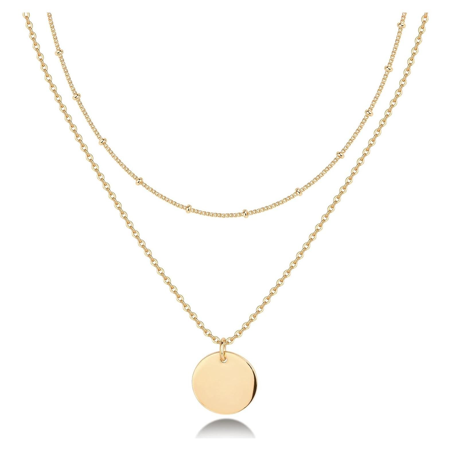 Collar en capas oro 14K PAVOI minimalista para mujeres