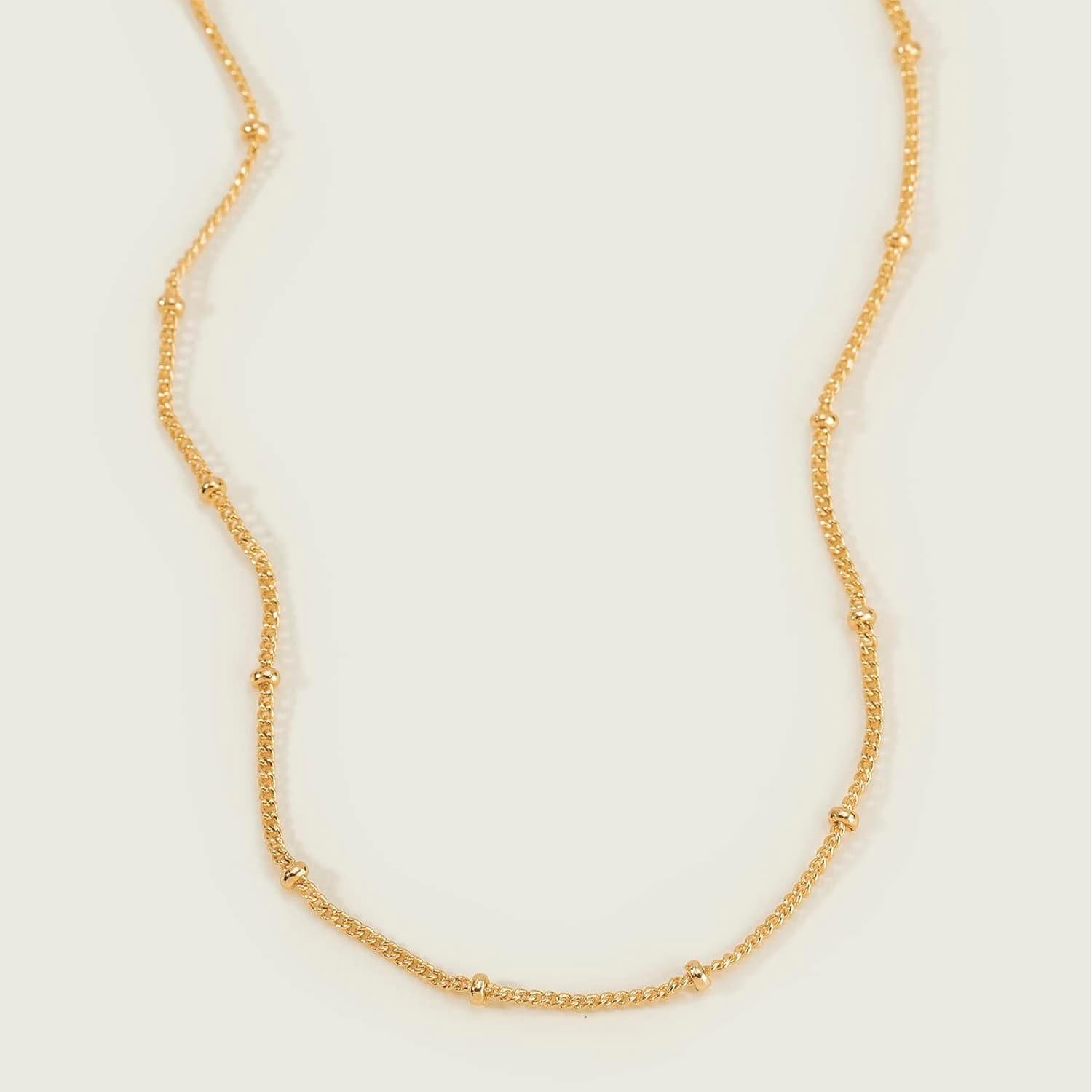 Collar Choker Dainty MEVECCO 14K Oro con Perlas 33-38 cm