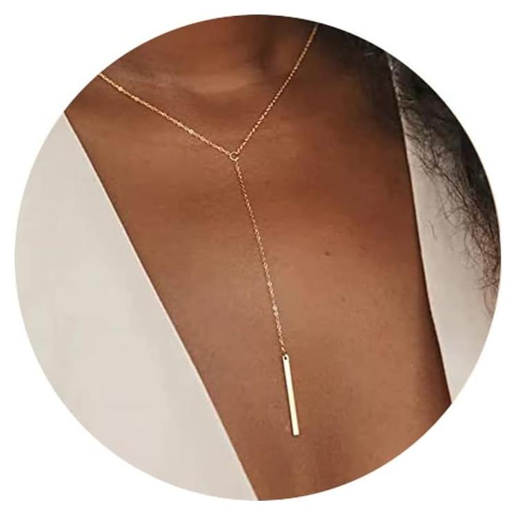 Collar Lariat Dainty Itianxi 18K Baño de Oro 48.26 cm