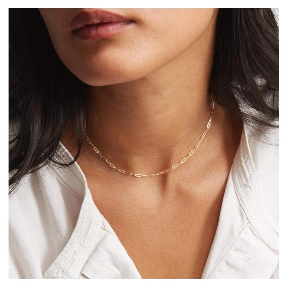Collar Choker Delicado Lcherry Chapado en Oro 14K para Mujeres