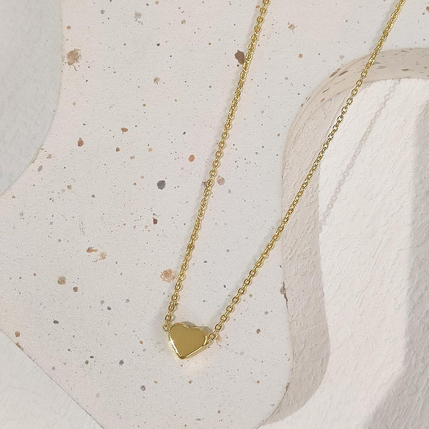 Collar Dainty de Corazón Oro 18k para Mujeres 43 cm