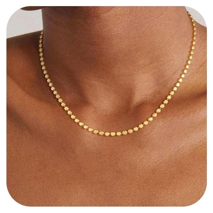 Collar dorado en capas Hothrty para mujeres con perlas y conchas