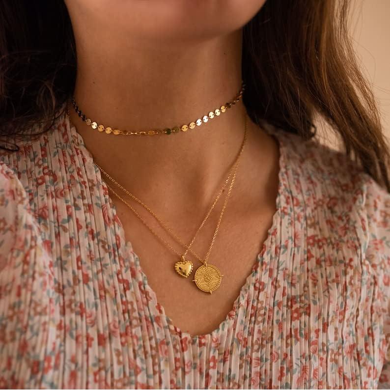 Collar Corazón Delicado Sufope 14k Oro Rosa 42 cm Minimalista