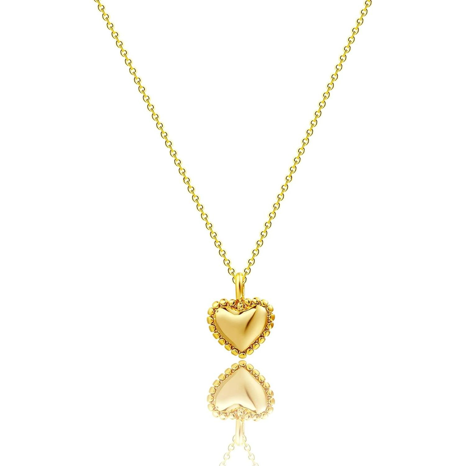 Collar Corazón Delicado Sufope 14k Oro Rosa 42 cm Minimalista
