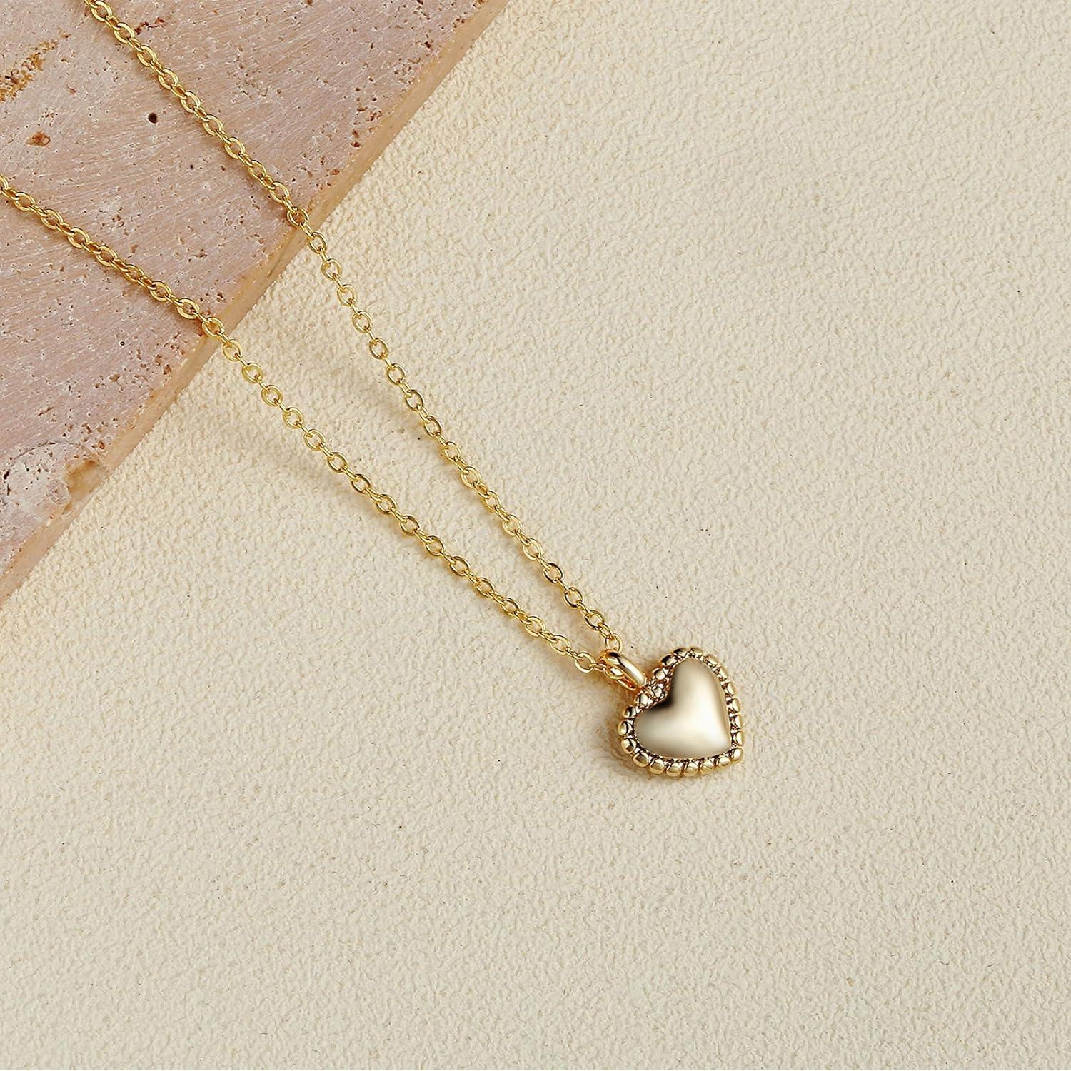 Collar Corazón Delicado Sufope 14k Oro Rosa 42 cm Minimalista