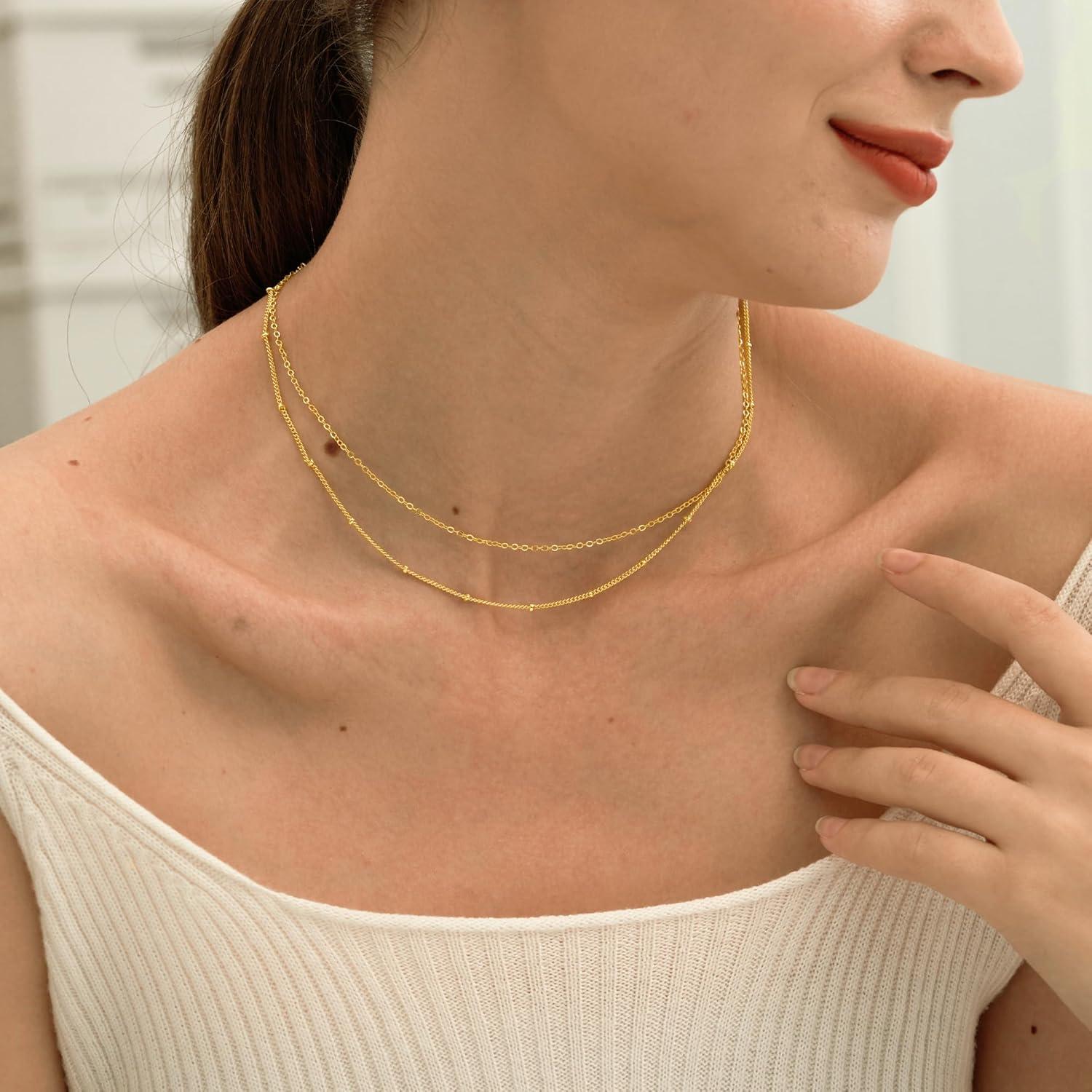 Collar Choker Dainty de Oro CHESKY para Mujeres 14k