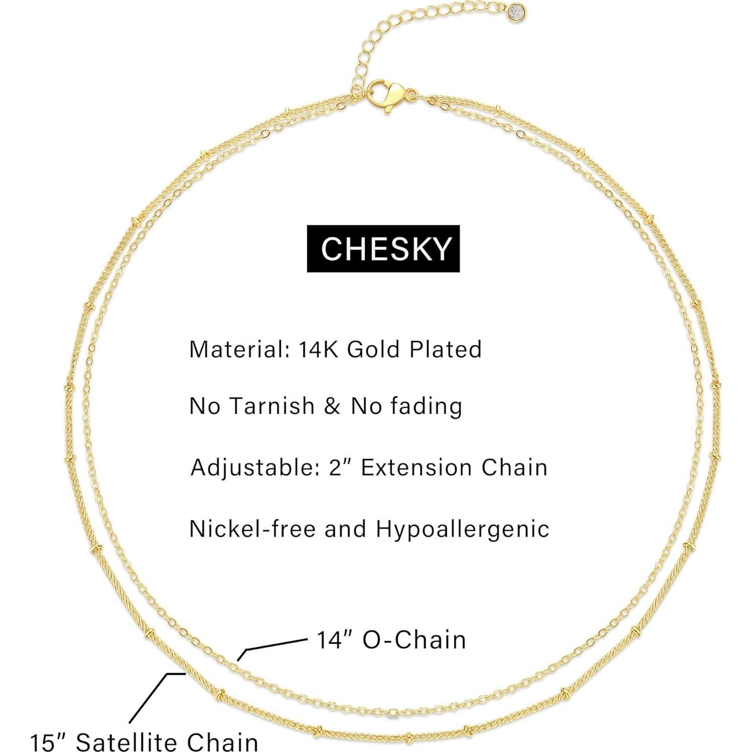 Collar Choker Dainty de Oro CHESKY para Mujeres 14k
