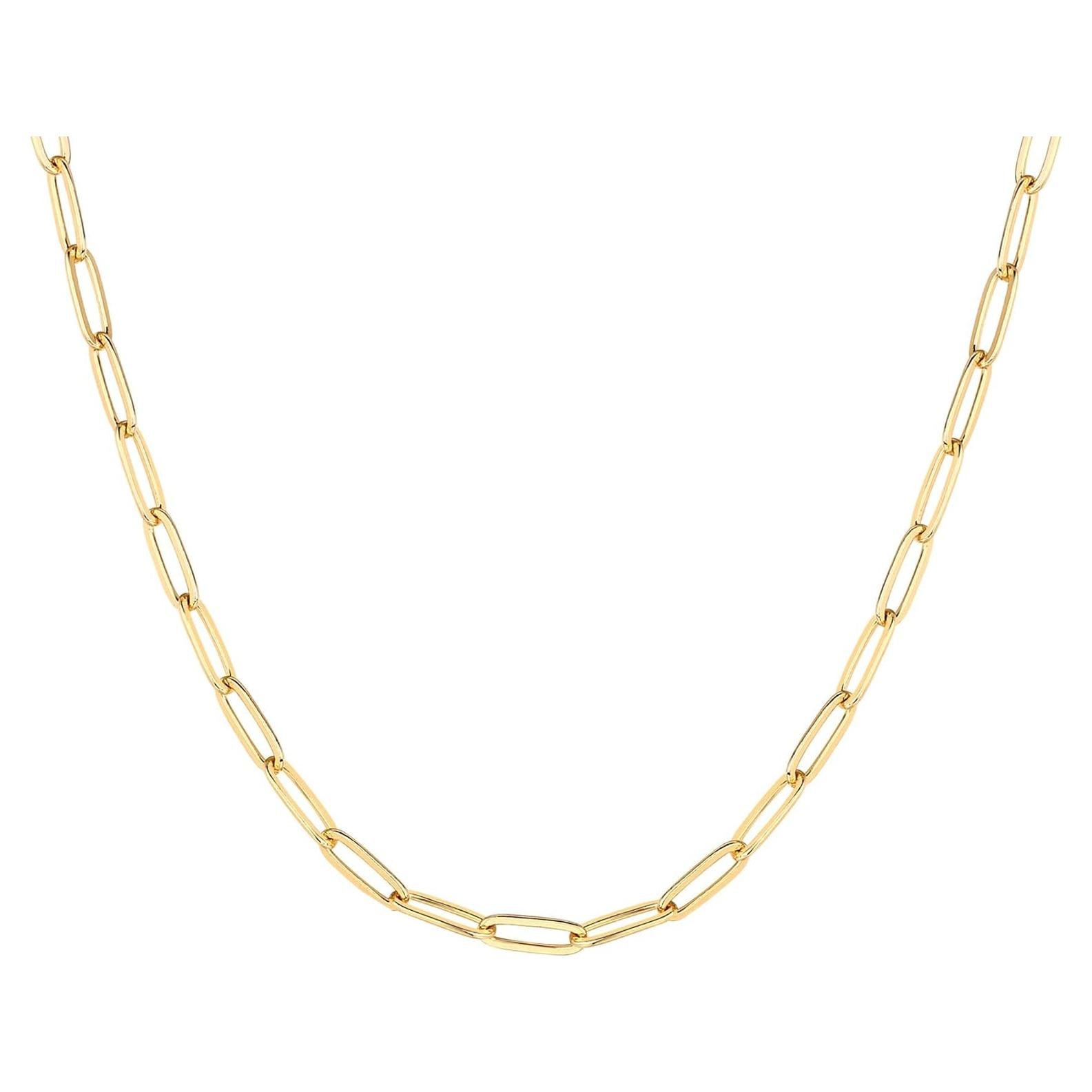 Collar Ajustable de Cadena de Papel Clip PAVOI Baño de Oro 14K 50.8 cm