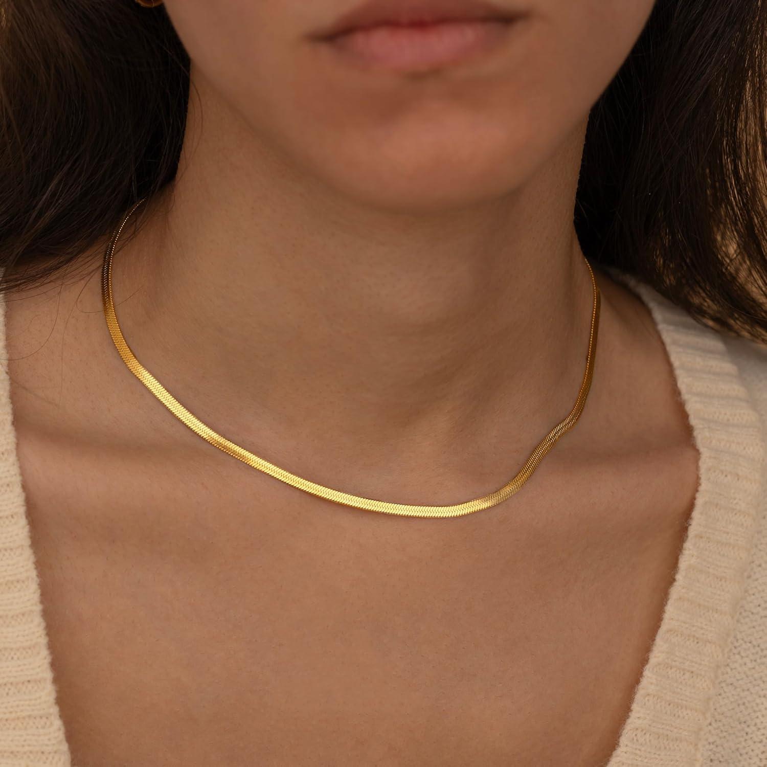 Collar de Cadena de Serpiente CHESKY Oro 14K 35.56 cm Dainty