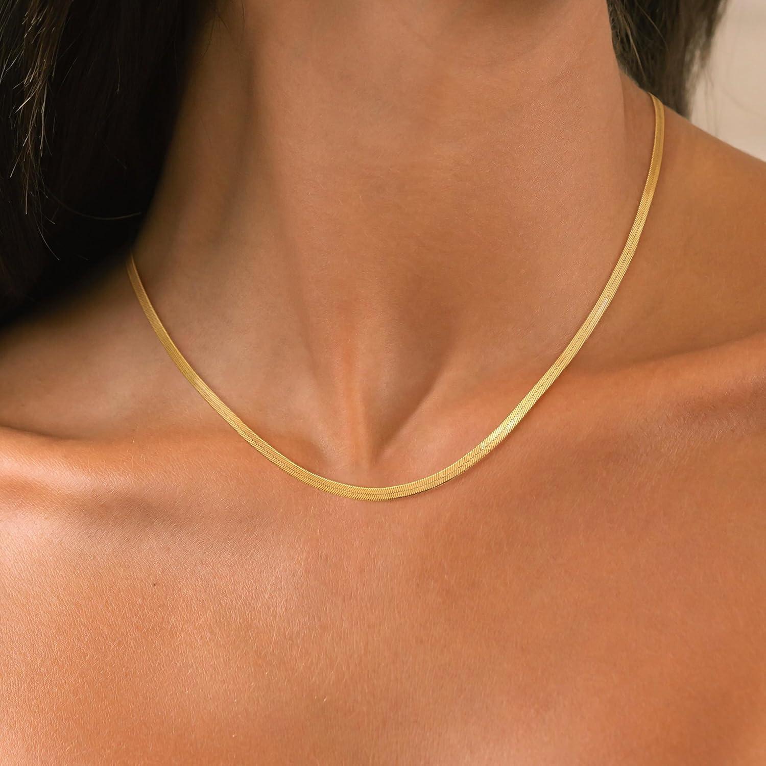 Collar de Cadena de Serpiente CHESKY Oro 14K 35.56 cm Dainty