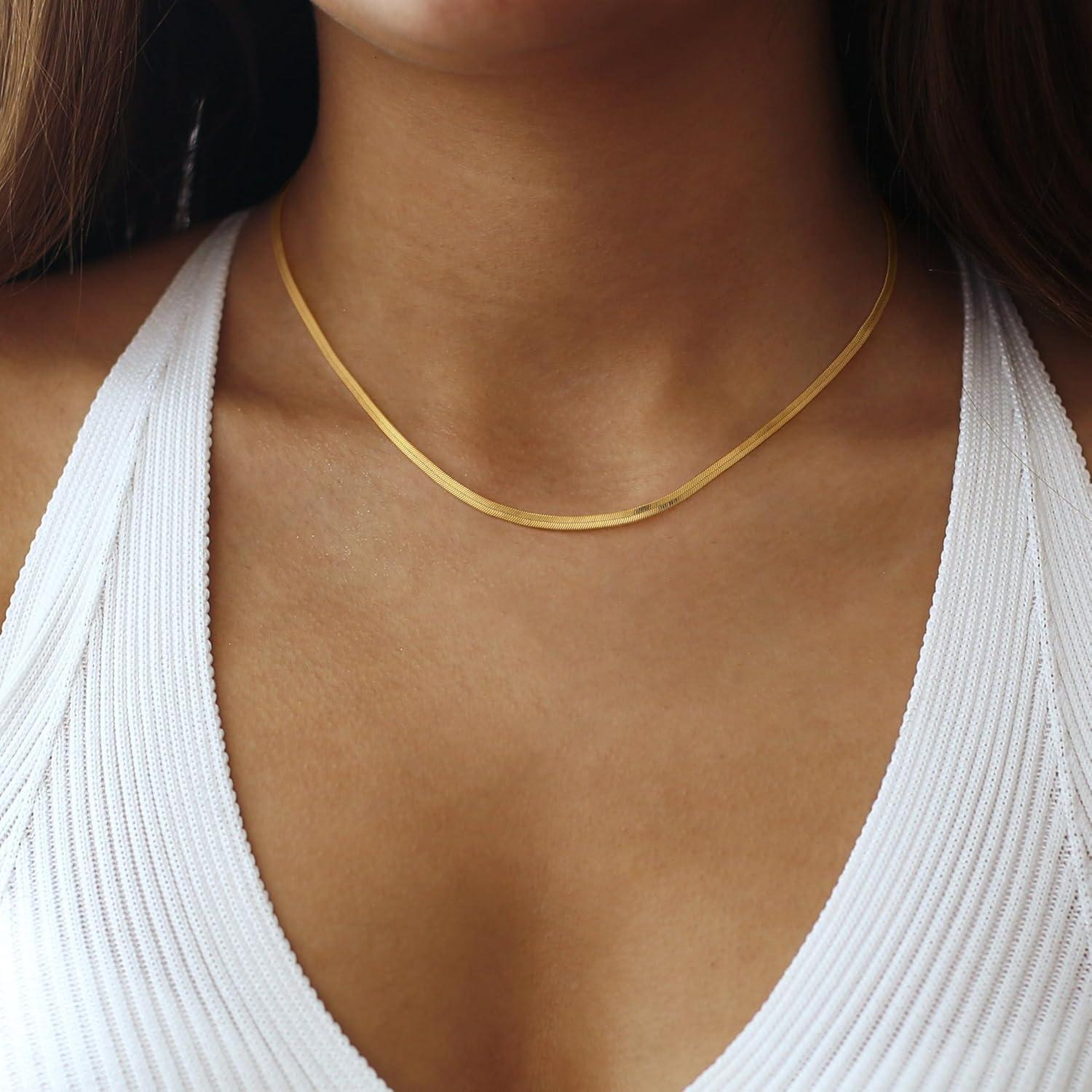 Collar de Cadena de Serpiente CHESKY Oro 14K 35.56 cm Dainty