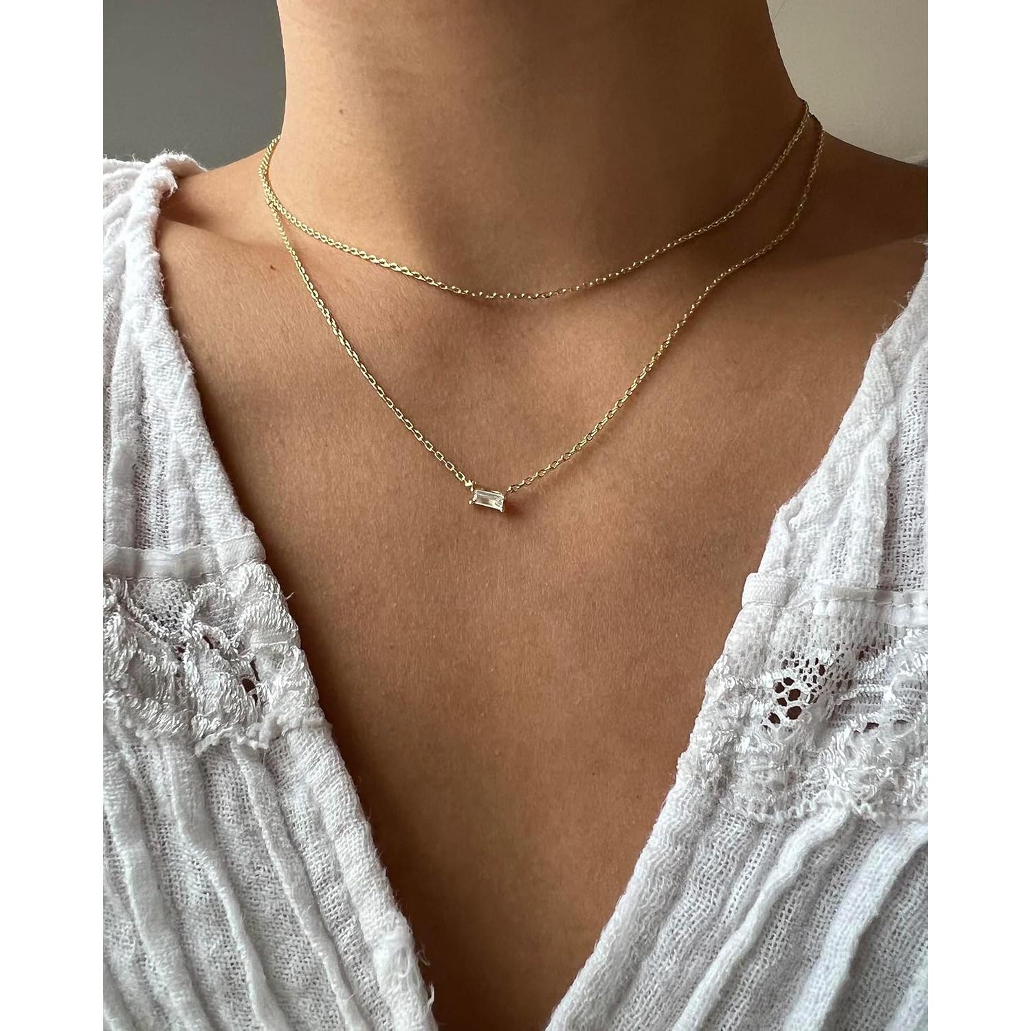 Collar Doble Capa Baño de Oro 14K PAVOI Minimalista