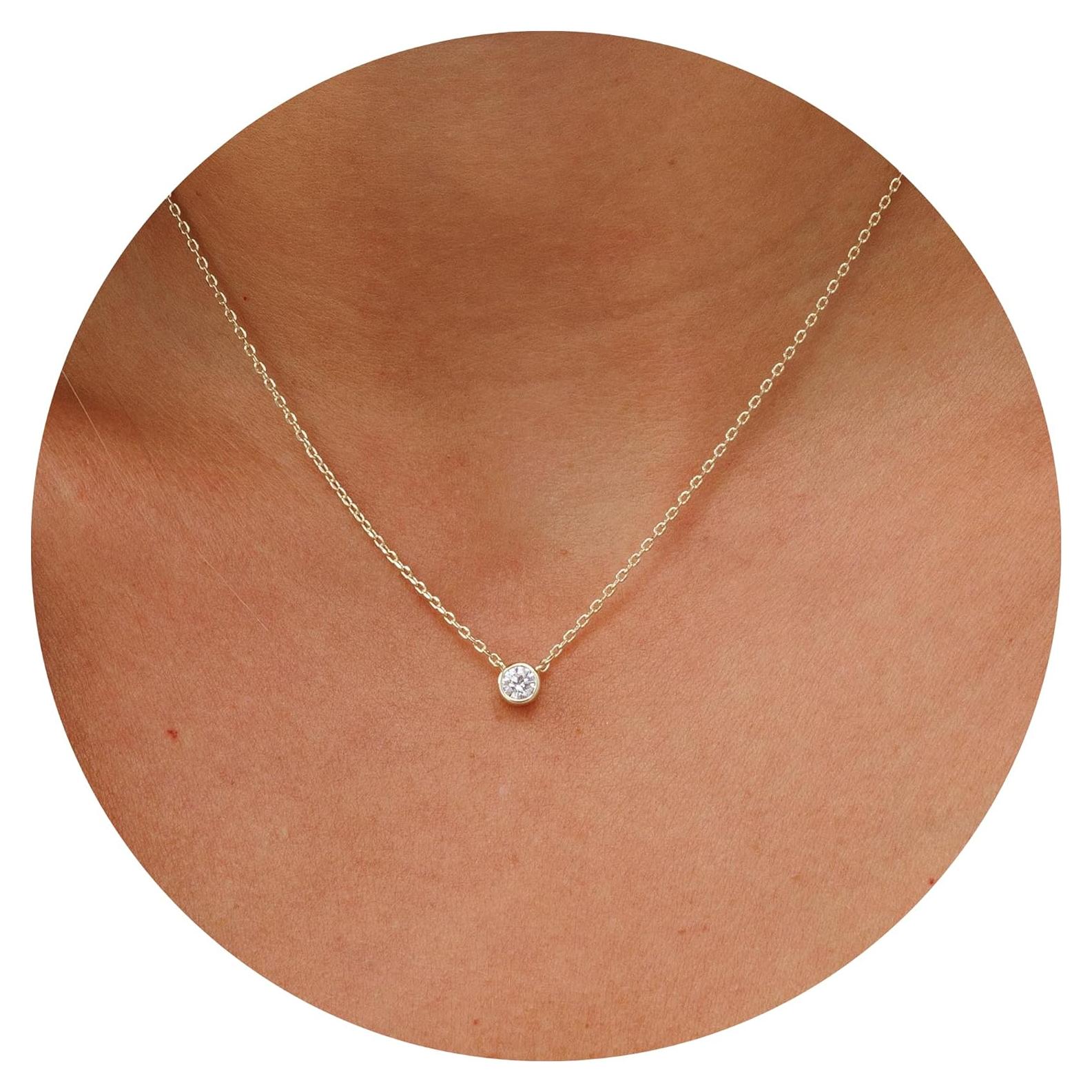 Collar Choker Galis Dainty Oro 45.72 cm con Diamante Falso