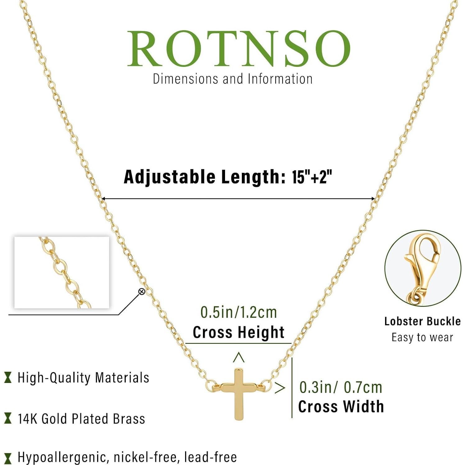 Collar Cruz Pequeña Oro 14K Hipoalergénico para Mujeres