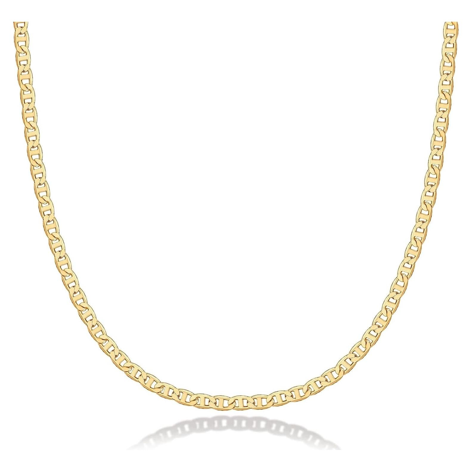 Collar de Cadena Ajustable PAVOI Baño de Oro 14K 38.1 cm