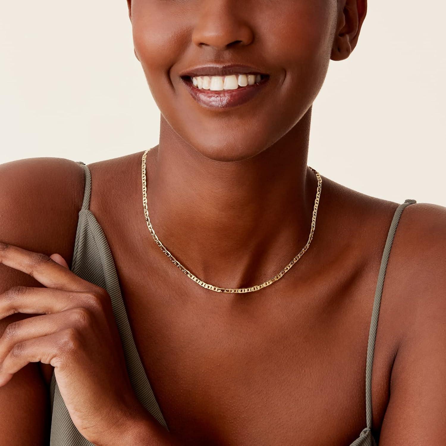 Collar de Cadena Ajustable PAVOI Baño de Oro 14K 38.1 cm