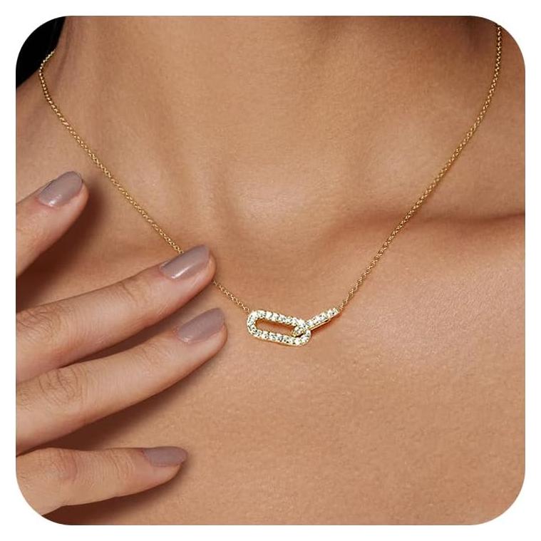 Collar Dainty de Oro 18K con Circonitas para Mujeres