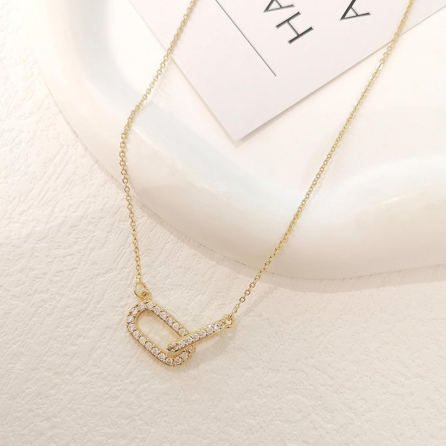 Collar Dainty de Oro 18K con Circonitas para Mujeres