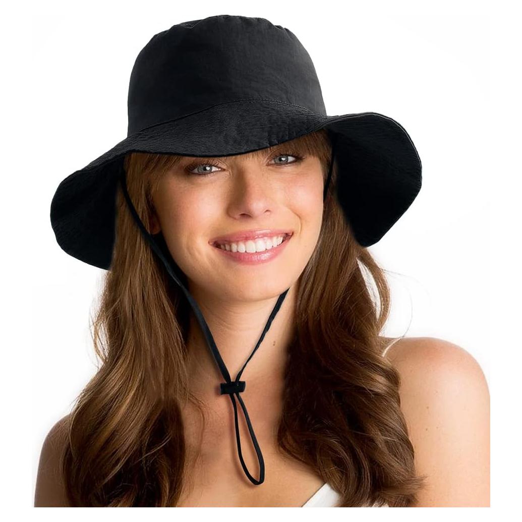 Sombrero de Cubo Plegable Impermeable UPF 50% Negro